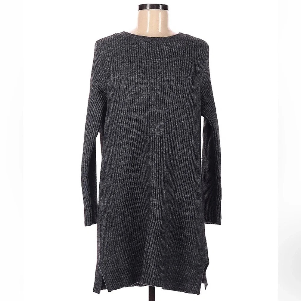 J. Crew | Sweater Dress Gray Open Back Long Sleeve Wool Alpaca Blend Size M - Picture 5 of 5